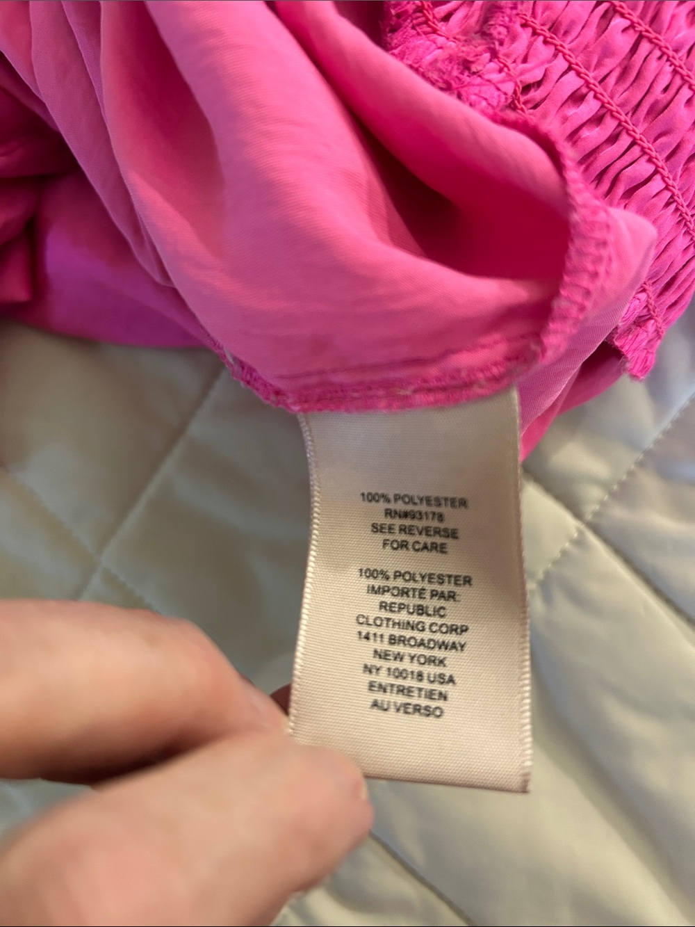 philosophy Hot Pink V-Neck Puff Sleeve Smocked Waist Blouse - Picture 4 of 5